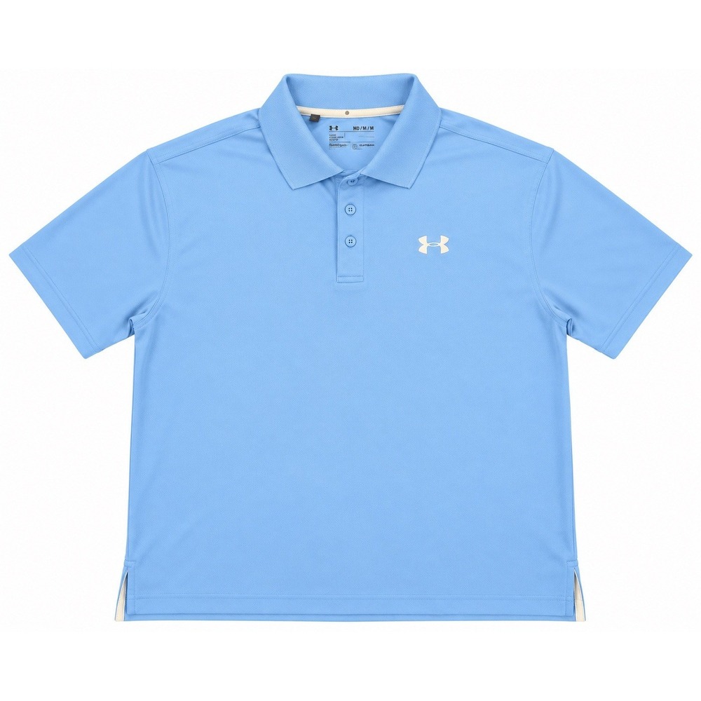 Under Armour Polo Shirt Mens Medium Tar Heel Blue HeatGear Golf Athletic UA